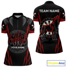 Load image into Gallery viewer, Black And Red Dartboards Custom Wolf Dart Shirts For Women, Dart Team Jerseys NYN0241