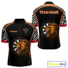 Load image into Gallery viewer, Orange Lion Dartboard Dart Shirts Custom Dart Team Shirt For Men, Dart Jerseys NYN0242