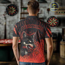 Load image into Gallery viewer, Vibrant Red-Orange Wolf Dart Arrow Shirt Custom Dart Shirt For Men, Dart Jerseys NYN0243