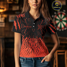 Load image into Gallery viewer, Vibrant Red-Orange Wolf Dart Arrow Shirt Custom Dart Shirt For Women, Dart Jerseys NYN0243