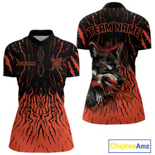 Load image into Gallery viewer, Vibrant Red-Orange Wolf Dart Arrow Shirt Custom Dart Shirt For Women, Dart Jerseys NYN0243