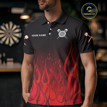Load image into Gallery viewer, Deep Burgundy Flame Pattern Dartboard Custom Dart Shirt For Men, Dart Jerseys NYN0244