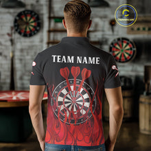 Load image into Gallery viewer, Deep Burgundy Flame Pattern Dartboard Custom Dart Shirt For Men, Dart Jerseys NYN0244
