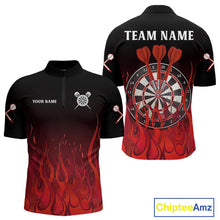 Load image into Gallery viewer, Deep Burgundy Flame Pattern Dartboard Custom Dart Shirt For Men, Dart Jerseys NYN0244
