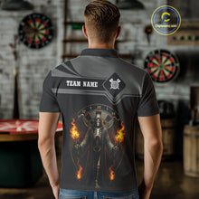 Load image into Gallery viewer, Grim Reaper With Flaming Torch Dartboard Men's Darts Shirt - Custom Name For Players NYN0493