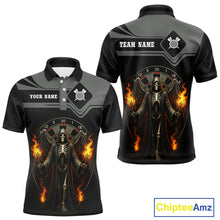 Load image into Gallery viewer, Grim Reaper With Flaming Torch Dartboard Men's Darts Shirt - Custom Name For Players NYN0493