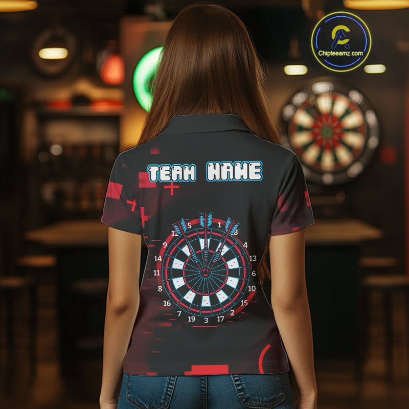 Custom Black Purple Flames Wolf Dartboard Dart Women Polo Shirt Outfits Dart Jerseys NYN1620