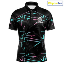 Load image into Gallery viewer, Blue And Pink Lines Human Plays Darts Polo Shirts For Men Personalized Dart Team Jerseys NYN2448