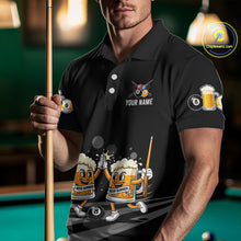 Load image into Gallery viewer, Funny Beer Couple Play Pool 8 Ball Men's Billiard Team Shirt Custom Billiard Polo &amp; 1/4 Zip Attire NYN2666