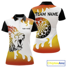 Load image into Gallery viewer, Women’s Custom Dart Shirt With Gradient Color Lion Dartboard, Dart Team Jerseys NYN0246
