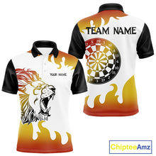 Load image into Gallery viewer, Men’s Custom Dart Shirt With Gradient Color Lion Dartboard, Dart Team Jerseys NYN0246