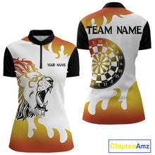 Load image into Gallery viewer, Women’s Custom Dart Shirt With Gradient Color Lion Dartboard, Dart Team Jerseys NYN0246
