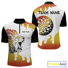 Load image into Gallery viewer, Men’s Custom Dart Shirt With Gradient Color Lion Dartboard, Dart Team Jerseys NYN0246