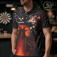 Load image into Gallery viewer, Flaming Goat Lightning Dartboard Men's Darts Team Shirt - Custom Name For Players NYN0509