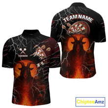 Load image into Gallery viewer, Flaming Goat Lightning Dartboard Men's Darts Team Shirt - Custom Name For Players NYN0509