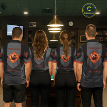 Load image into Gallery viewer, Fire Flame 8 Ball Pool Polo &amp; 1/4-Zip Team Shirt For Men Custom Billiards Ball Apparel|Red NYN2456