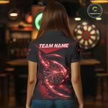 Load image into Gallery viewer, Thunder Red Dartboard Women Dart Polo &amp; 1/4-Zip Shirt Custom Name Splatter Dart Jersey For Darters NYN3209