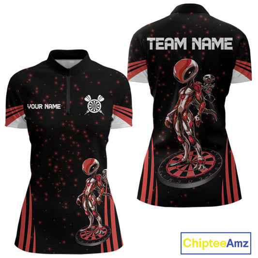 Custom Red Alien Dartboards Dart Polo Shirts For Men Outfits Alien Dart Team Jerseys NYN1022