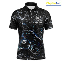 Load image into Gallery viewer, Multi-Panther Funny Glass Crack 8 Ball Pool Polo &amp; 1/4-Zip Team Shirt For Men Custom Billiards Ball Apparel NYN2464