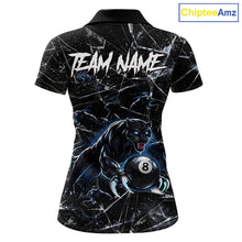 Load image into Gallery viewer, Multi-Panther Funny Glass Crack 8 Ball Pool Polo &amp; 1/4-Zip Team Shirt For Women Custom Billiards Ball Apparel NYN2464