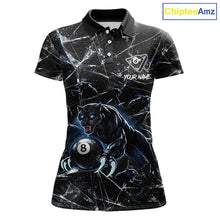 Load image into Gallery viewer, Multi-Panther Funny Glass Crack 8 Ball Pool Polo &amp; 1/4-Zip Team Shirt For Women Custom Billiards Ball Apparel NYN2464