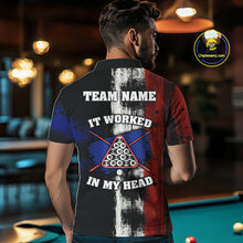 Load image into Gallery viewer, Skull Hoding 9 Ball &amp; 8 Ball Pool Men Billiard Team Shirt Custom Blue &amp; Red Billiards Ball Apparel NYN2468