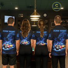 Load image into Gallery viewer, Blue Funny Dragon Thunder Ball Pool Billiard Team Shirt For Men Custom Billiards Ball Attire NYN2469