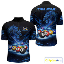 Load image into Gallery viewer, Blue Funny Dragon Thunder Ball Pool Billiard Team Shirt For Men Custom Billiards Ball Attire NYN2469