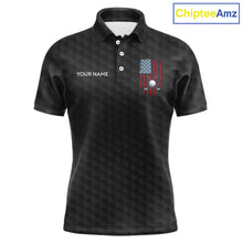Load image into Gallery viewer, Mens American Flag Golf Shirts Patriotic Golf Jersey Custom Black Ball Golf Clothing, Golf Gifts NYN3053