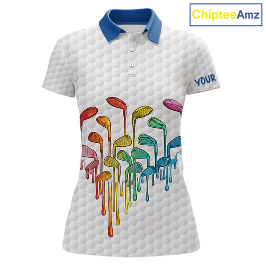 Custom Funny Family Parrots Golf Polo Shirts For Women Colorful Golf Clubs Golf Clothing Shirts NYN3056