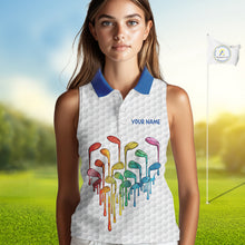 Load image into Gallery viewer, Custom Funny Family Parrots Golf Sleeveless Polo Shirts For Women Colorful Golf Clubs Golf Clothing NYN3056