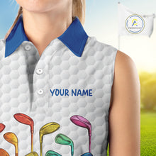 Load image into Gallery viewer, Custom Funny Family Parrots Golf Sleeveless Polo Shirts For Women Colorful Golf Clubs Golf Clothing NYN3056