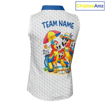 Load image into Gallery viewer, Custom Funny Family Parrots Golf Sleeveless Polo Shirts For Women Colorful Golf Clubs Golf Clothing NYN3056