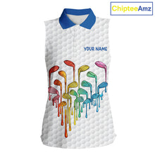 Load image into Gallery viewer, Custom Funny Family Parrots Golf Sleeveless Polo Shirts For Women Colorful Golf Clubs Golf Clothing NYN3056
