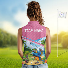 Load image into Gallery viewer, Tropical Funny Parrot Sleeveless Polo Golf Shirts For Women Custom Parrot Golf Attire For Golfers NYN3059