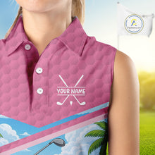 Load image into Gallery viewer, Tropical Funny Parrot Sleeveless Polo Golf Shirts For Women Custom Parrot Golf Attire For Golfers NYN3059