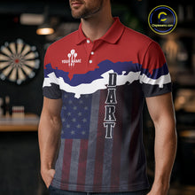 Load image into Gallery viewer, Men's Custom Darts Shirt With American Flag Pattern And Colorful Dartboard NYN0266