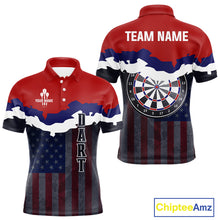 Load image into Gallery viewer, Men's Custom Darts Shirt With American Flag Pattern And Colorful Dartboard NYN0266