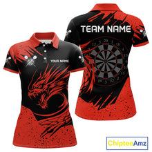 Load image into Gallery viewer, Women's Dart Team Jersey Featuring A Blood Dragon And Red Dartboard, Darts Jersey NYN0271