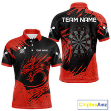 Load image into Gallery viewer, Men's Dart Team Jersey Featuring A Blood Dragon And Red Dartboard, Darts Jersey NYN0271