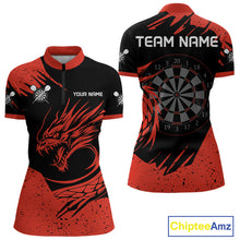 Load image into Gallery viewer, Women's Dart Team Jersey Featuring A Blood Dragon And Red Dartboard, Darts Jersey NYN0271