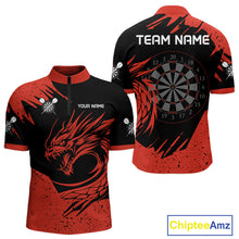 Load image into Gallery viewer, Men's Dart Team Jersey Featuring A Blood Dragon And Red Dartboard, Darts Jersey NYN0271
