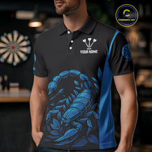 Load image into Gallery viewer, Men's Custom Darts Jersey With Cobalt Scorpion Darts Strike For Darts Team Shirts NYN0274