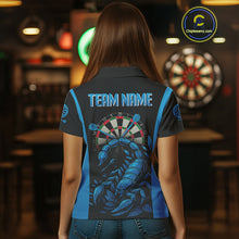 Load image into Gallery viewer, Women's Custom Darts Jersey With Cobalt Scorpion Darts Strike For Darts Team Shirts NYN0274