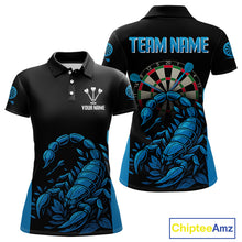 Load image into Gallery viewer, Women's Custom Darts Jersey With Cobalt Scorpion Darts Strike For Darts Team Shirts NYN0274
