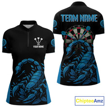 Load image into Gallery viewer, Women's Custom Darts Jersey With Cobalt Scorpion Darts Strike For Darts Team Shirts NYN0274
