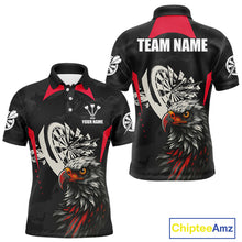 Load image into Gallery viewer, Eagle Cracked Dartboard Custom Red Darts Polo Shirt For Men - Darts Team Jersey NYN0740