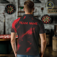 Load image into Gallery viewer, Personalized Black And Red Flames Dragon Dart Polo Shirts For Men Dart Team Jerseys NYN2189