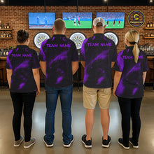 Load image into Gallery viewer, Personalized Black And Purple Flames Dragon Dart Polo Shirts For Men Dart Team Jerseys NYN2190