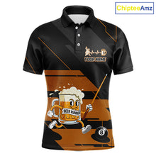 Load image into Gallery viewer, Funny Beer Play Pool 8 Ball Men's Billiard Team Shirt Custom Billiard Polo &amp; 1/4 Zip Attire NYN2471